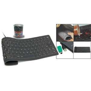   Mini USB PS/2 Flexible Silicone PC Computer Keyboard Gray Electronics