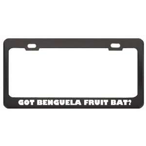 Got Benguela Fruit Bat? Animals Pets Black Metal License Plate Frame 