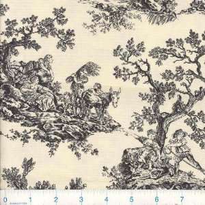   Florals English Toile Black Fabric By The Yard Arts, Crafts & Sewing