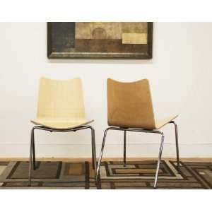   Dining Chairs with Plywood Seat in Chrome Steel Legs