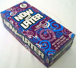 Now and Later Grape Flavor 48 4 Piece Bars Candy Chewy  