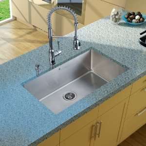 Vigo VG15105 Undermount Stainless Steel Kitchen Sink, Faucet, Strain