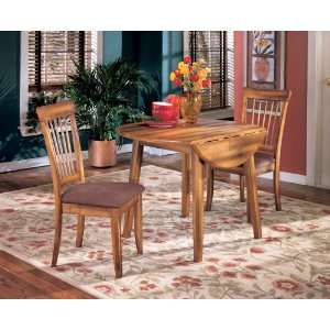 pc Berringer Drop Leaf Dining Table Set by Ashley   Hickory Stain 