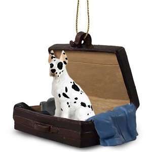  Harlequin Great Dane Traveling Companion Dog Ornament 