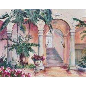 Viscaya Courtyard artist Timothy Clark 30x24 