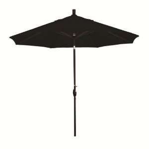   Tilt Market Umbrella with Black Pole, Black Patio, Lawn & Garden