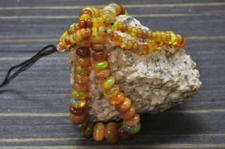 45 ct Natural Strand Ethiopian Welo Opal Rondelle Polish Beads 14 3 