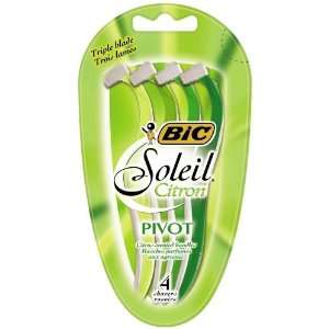 BIC Soleil Citron Disposable Shaver, Women, Pivot, 4 Count 