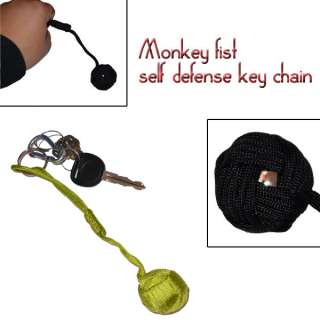 Large Monkey Fist Self Defence Keychain   Neon Green(P 00112)  