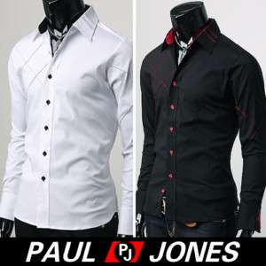 Men’s Dress Shirts Slim Fit Patched Casual Shirts  