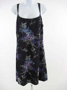 BCBG MAX AZRIA Black Purple Sleeveless Dress Sz L  