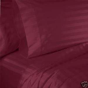  600TC 2 pairs (4pc) Stripes Burgundy King Pillowcases 100% 