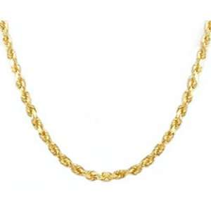  20 inch 3mm 13 Grams 14kt Solid Gold Diamond Cut Rope 
