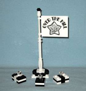 NEW LEGO OVER THE HILL 50 BIRTHDAY BANNER CAKE TOPPER  
