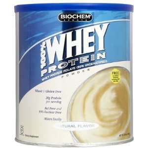 Biochem Sports 100% Whey Protein Powder, Natural, 24.6 oz (Quantity of 