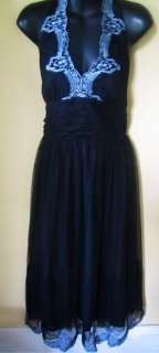 NWT Robbie Bee Signature Embroidered Halter Dress Womens 10  