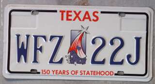 Texas Sesquicentennial License Plate 150 Years of Statehood  