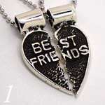   Heart Couple/Best Friends/Lovers Charm/Pendant 925 Sterling Silver