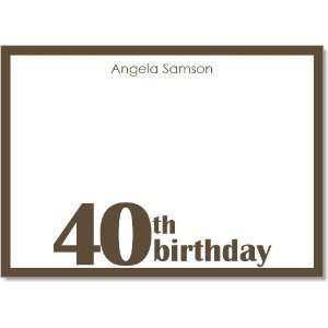  40th Birthday Brown And White Thank You Notes Health 
