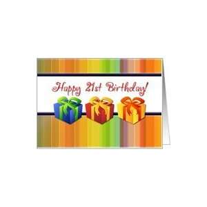  Happy 21st Birthday   Colorful Gifts Card Toys & Games