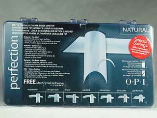 OPI Nail Tips PERFECTION Natural 200ct FREE MACH 5 Glue  