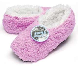   OMG Fur Plush Fleece Lined Womens Footies, Light Pink, M Shoes