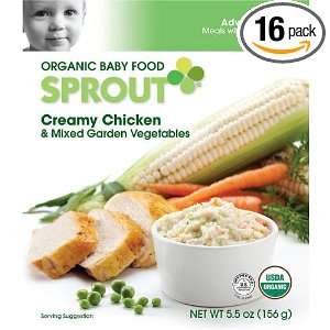 Sprout Advanced Organic Baby Food, Creamy Chicken & Mixed Garden 