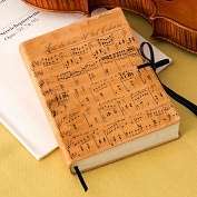 Duchessa Music Notes Italian Printed Leather Journal with Tie (6 x 8 
