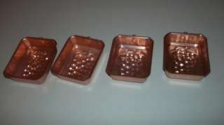 Copper Grape Wall Hanging Jelly Molds 4 lot Home Decore  