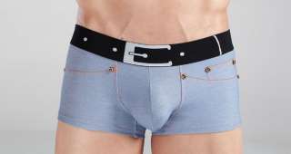 New XUBA Mens Low Rise Sexy Underwear Trunk Boxer Brief Denim 1215 S M 