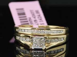   PRINCESS CUT DIAMOND ENGAGEMENT RING BRIDAL SET WEDDING BAND  