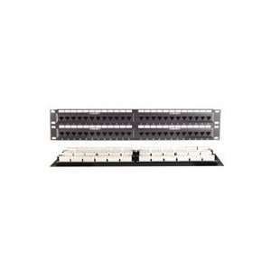 19in Black 48 Port Cat5e Patch Panel T568A or B 350MHz 110 Type 2u 