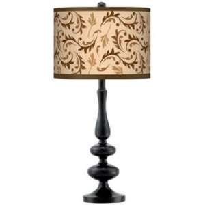  Fall Breeze Giclee Paley Black Table Lamp