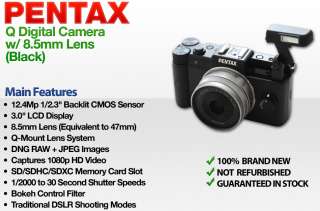 Pentax Q Digital 12.4MP 3.0 LCD Camera w/ 8.5mm Lens (Black 