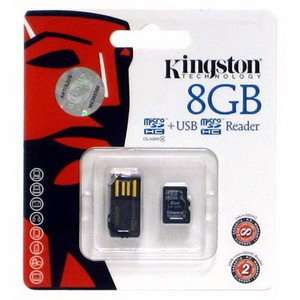  Kingston 4 GB Class 4 microSDHC Flash Memory Card with USB 