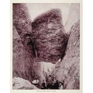  1893 Duotone Print Wedge Rock Custer City South Dakota 
