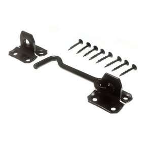  CABIN HOOK AND EYE 150MM 6 INCH BLACK JAPANNED WITH SCREWS 