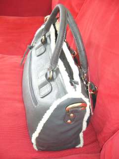 New Gray Womens Handbag Leather Like Tote Purse  