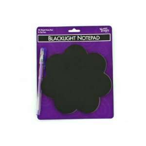 Blacklight flower shaped notepad with gel pen, 80 sheets (Wholesale in 