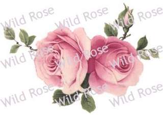 JuST IN FLuFFy SoFT PinK SHaBbY RoSeS DeCALs~FuRN Sz~  