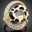  Crystals black Spot Spiral Gold plated 18k fashion finger Ring