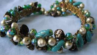Vintage HOBE Chunky Beaded Necklace & Bracelet SET  