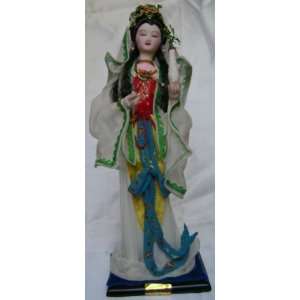    Silk Doll Figurine  Goddess of Mercy Guan Yin