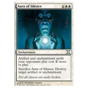   the Gathering   Aura of Silence   Tenth Edition   Foil Toys & Games