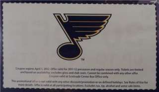   . Louis Blues Hockey Tickets COUPON up to 4 tickets per coupon  