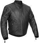 River Road LAREDO Mens Leather Motorcycle Jacket BLK 46  
