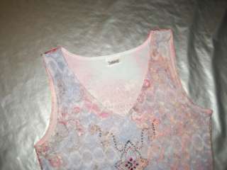 LOVE AMOUR TOP Floral Butterfly Print Tank Size SMALL  