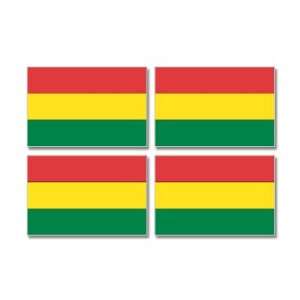 Bolivia Country Flag   Sheet of 4   Window Bumper Stickers