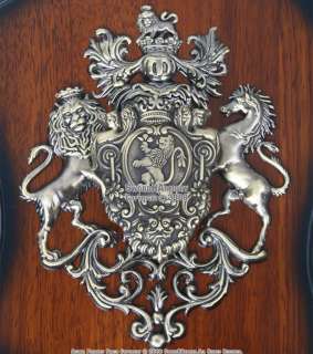 Lion Crest Coat of Arms w/ Two Medieval Crusader Swords  
