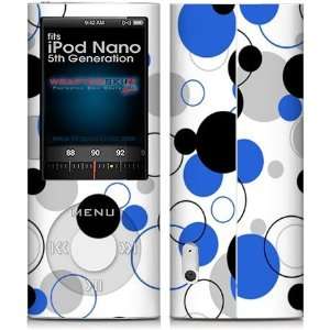  iPod Nano 5G Skin Lots of Dots Blue on White Skin and Screen 